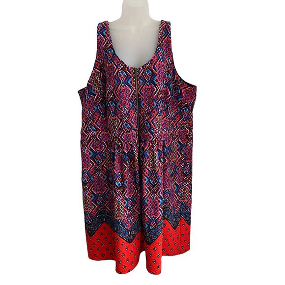 City Chic Plus Size 22 / XL Sheath Dress Printed Tank Straps Exposed Zip - Picture 1 of 10